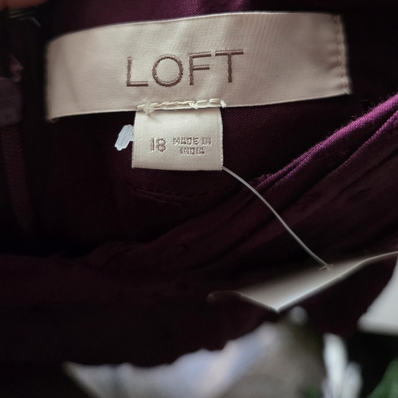 NWT LOFT Plus Chic Deep Purple Cross Halter Dress - Plus Size 18 - Picture 6 of 8